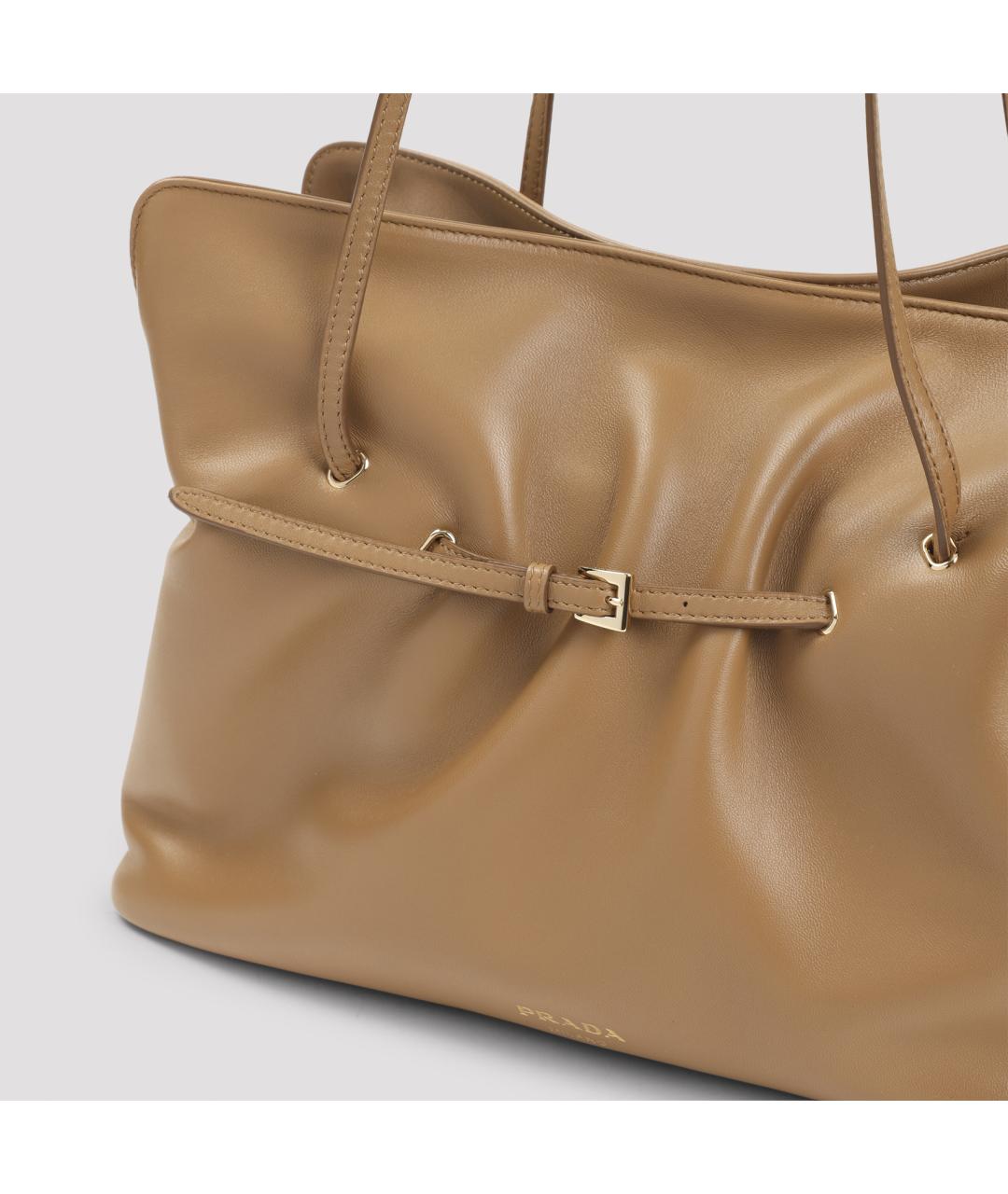 PRADA Бежевая кожаная сумка тоут, фото 5