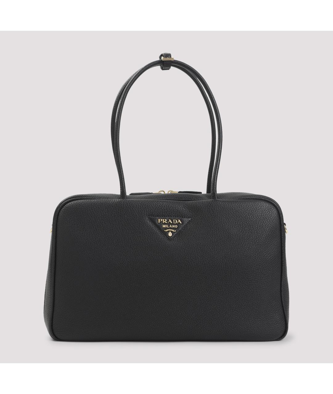 PRADA Черная кожаная сумка тоут, фото 2