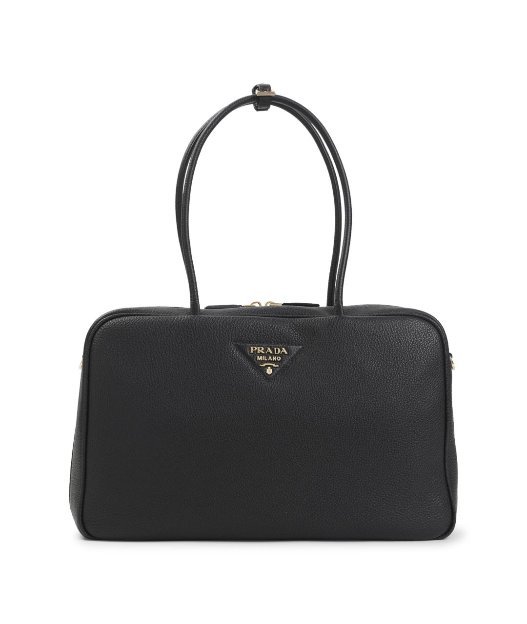 PRADA Черная кожаная сумка тоут, фото 1