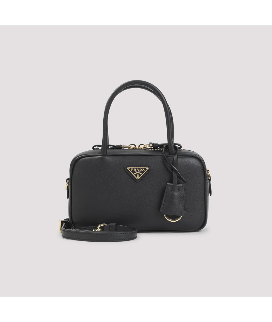 PRADA Черная кожаная сумка с короткими ручками, фото 2