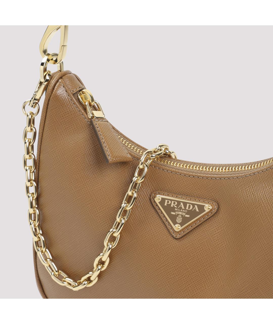 PRADA Коричневая кожаная сумка через плечо, фото 4