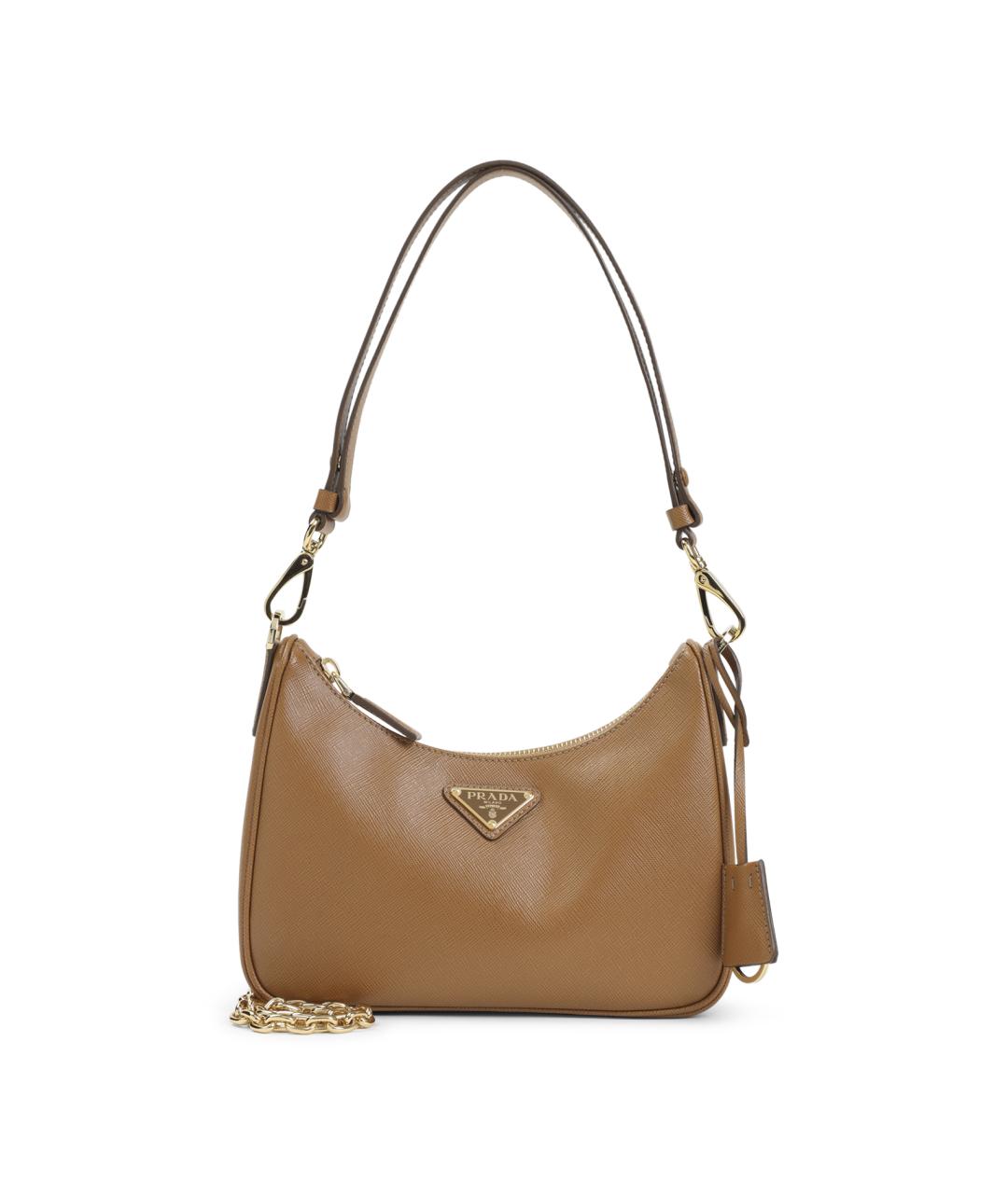 PRADA Коричневая кожаная сумка через плечо, фото 1