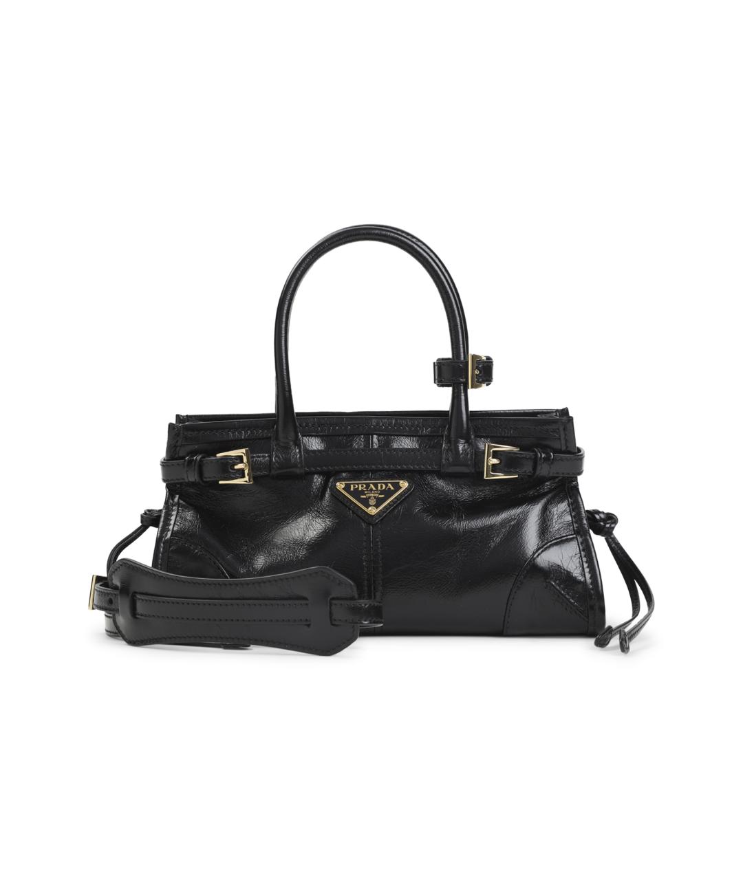 PRADA Черная кожаная сумка тоут, фото 1