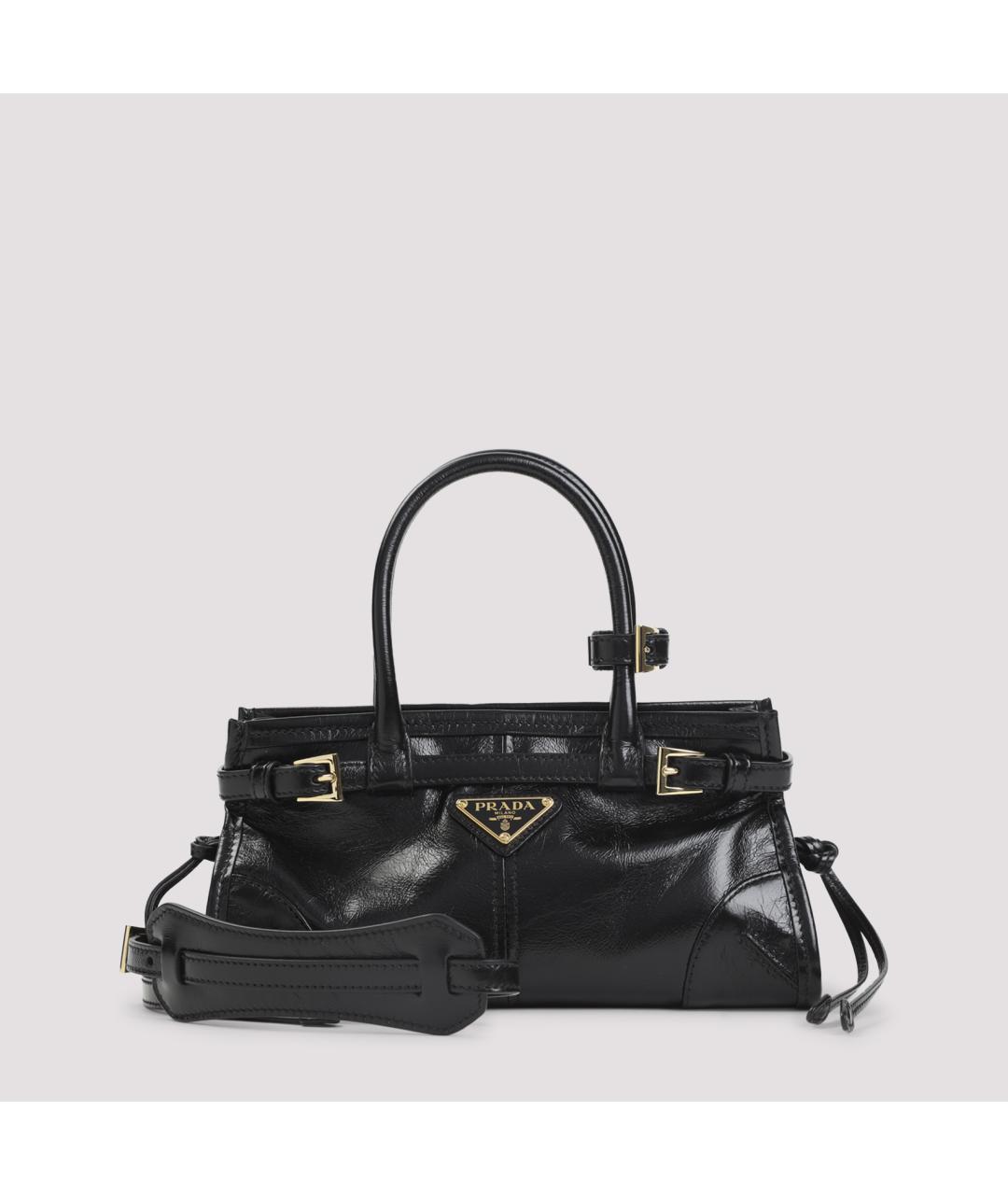 PRADA Черная кожаная сумка тоут, фото 2