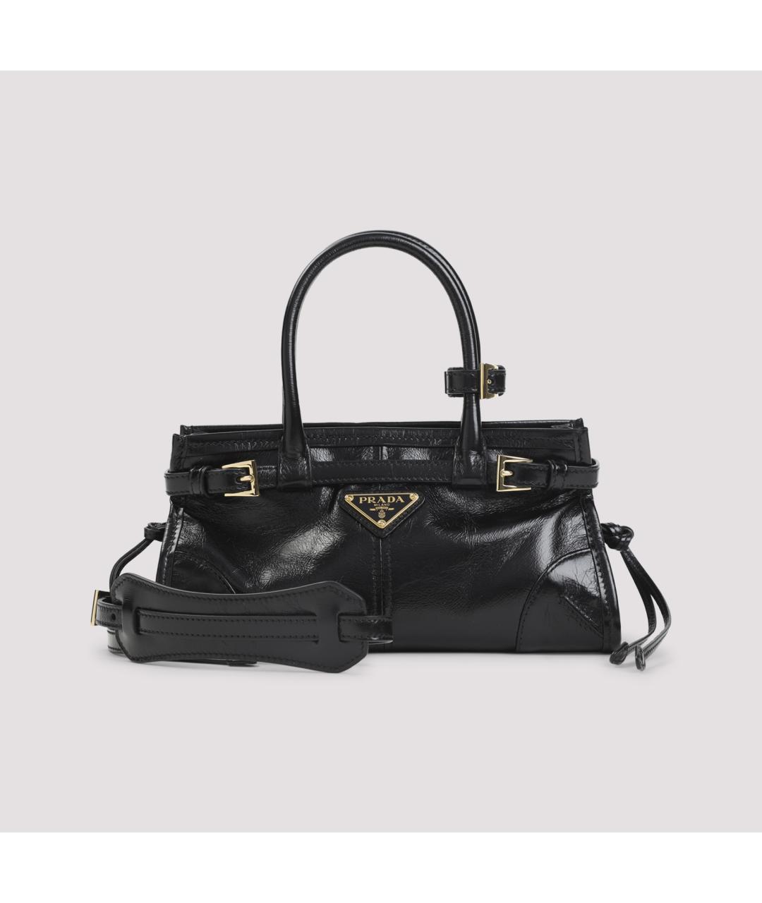 PRADA Черная кожаная сумка тоут, фото 3