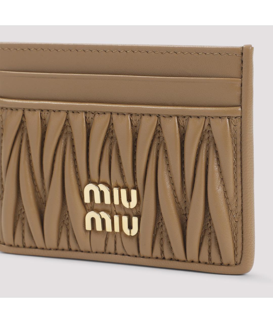 MIU MIU Бежевый кожаный кардхолдер, фото 4
