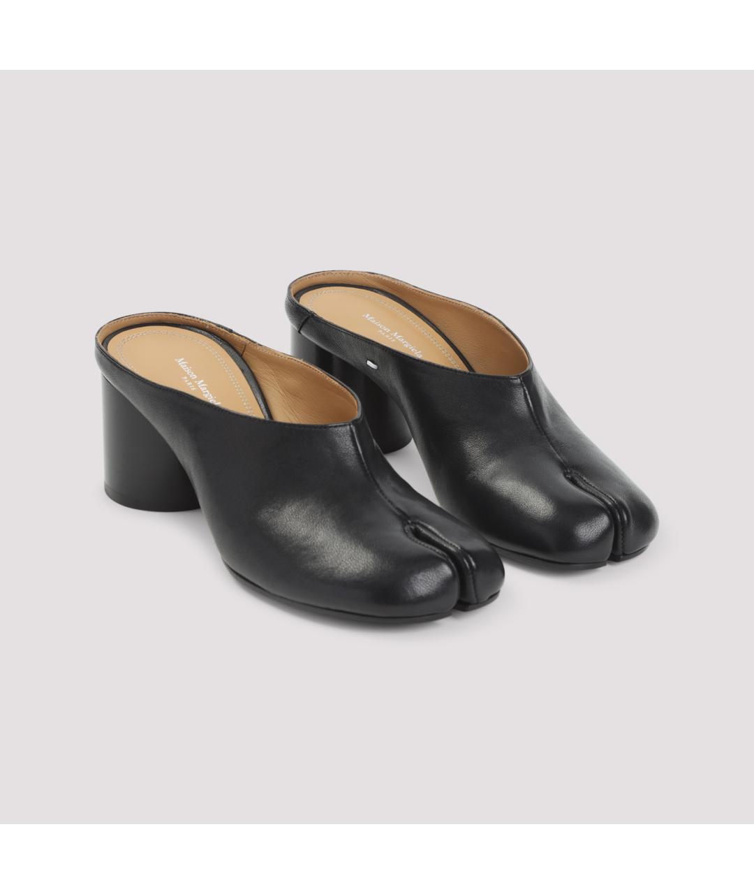 MAISON MARGIELA Черные кожаные мюли, фото 5