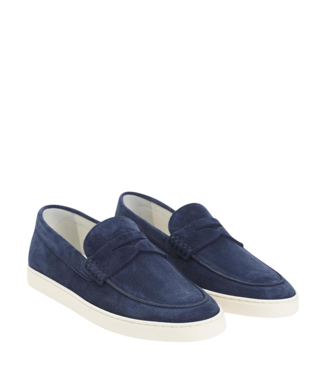 BRUNELLO CUCINELLI Синие замшевые лоферы, фото 3