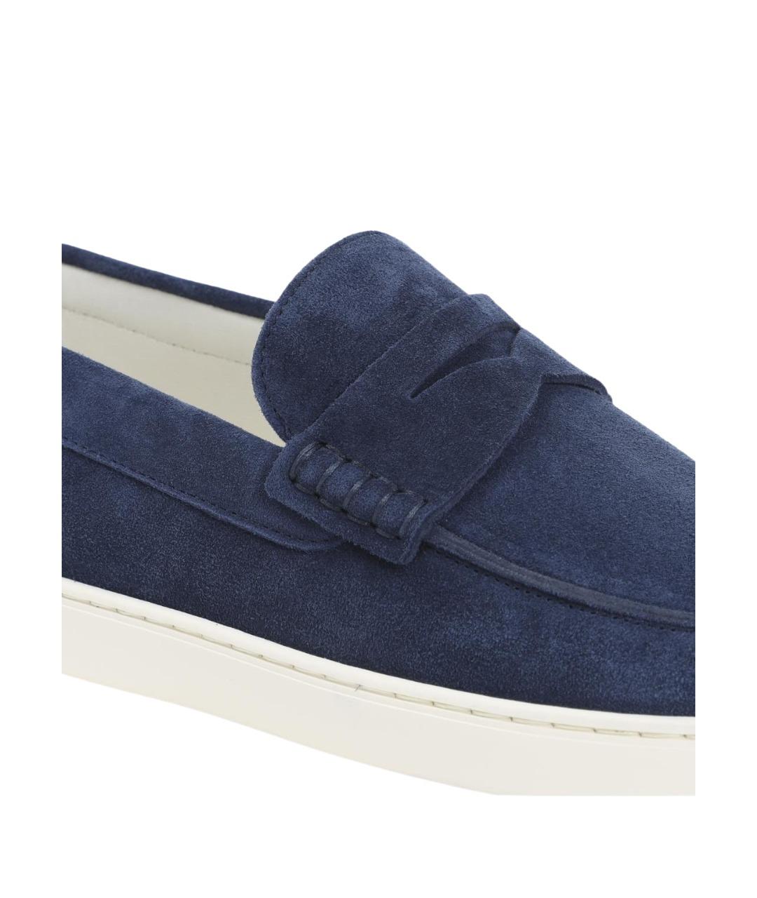BRUNELLO CUCINELLI Синие замшевые лоферы, фото 4