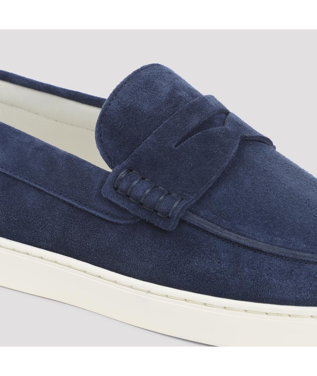 BRUNELLO CUCINELLI Синие замшевые лоферы, фото 6