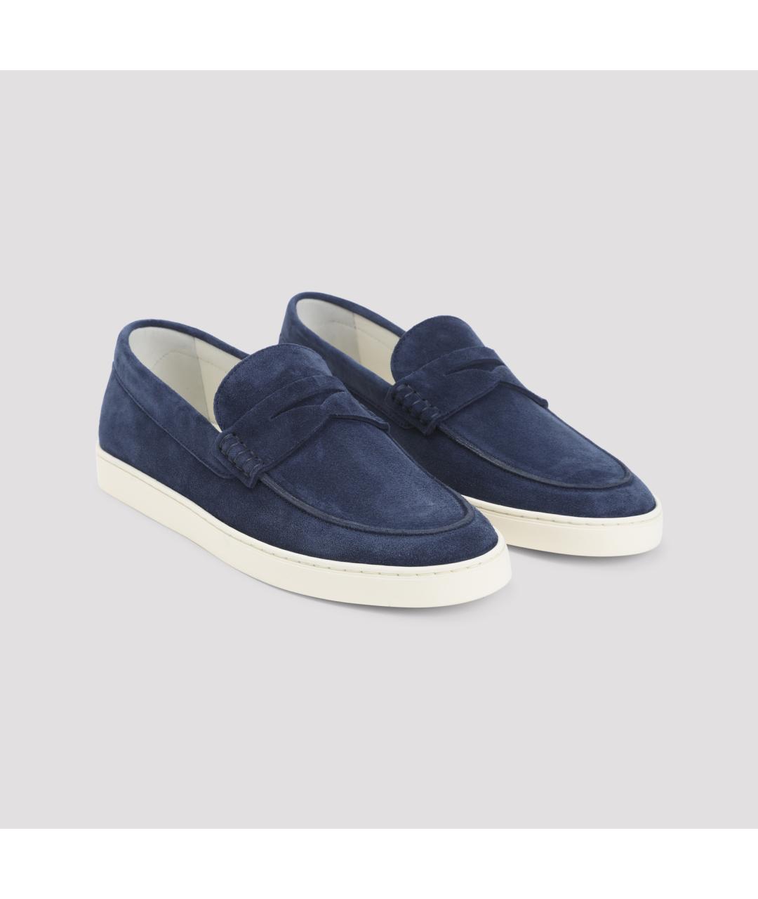 BRUNELLO CUCINELLI Синие замшевые лоферы, фото 5