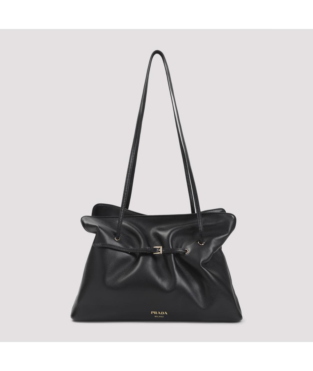 PRADA Черная кожаная сумка тоут, фото 2