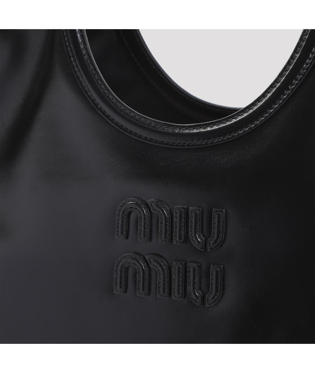 MIU MIU Черная кожаная сумка тоут, фото 5