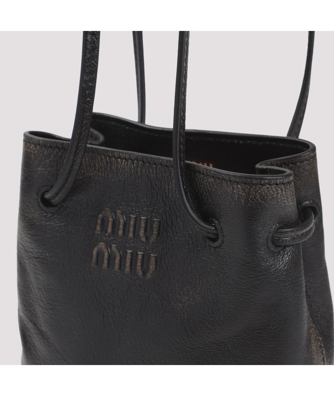 MIU MIU Коричневая кожаная сумка через плечо, фото 4