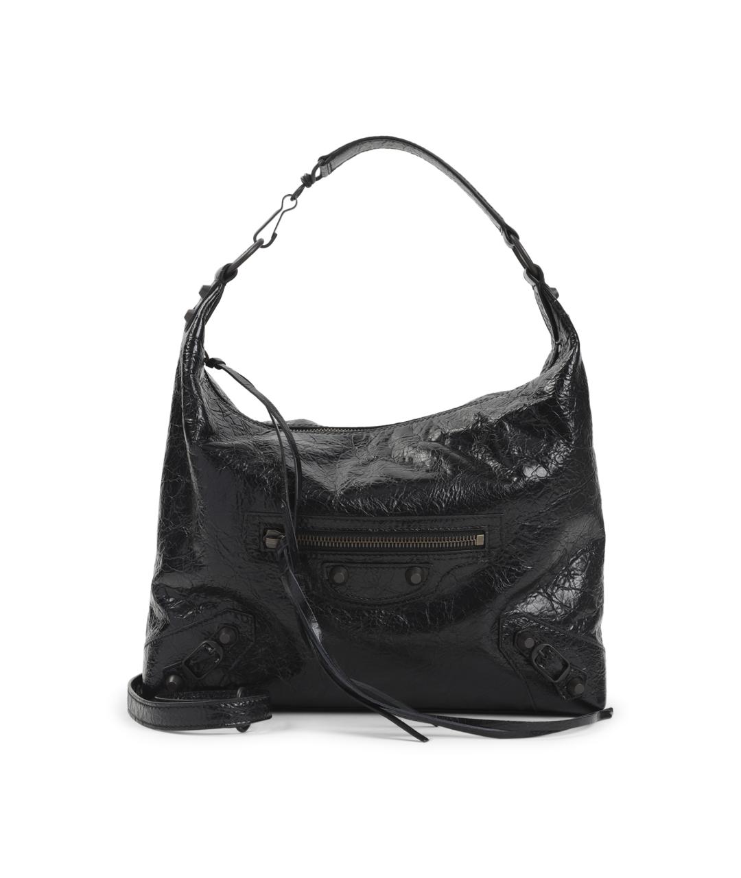 BALENCIAGA Черная кожаная сумка через плечо, фото 1