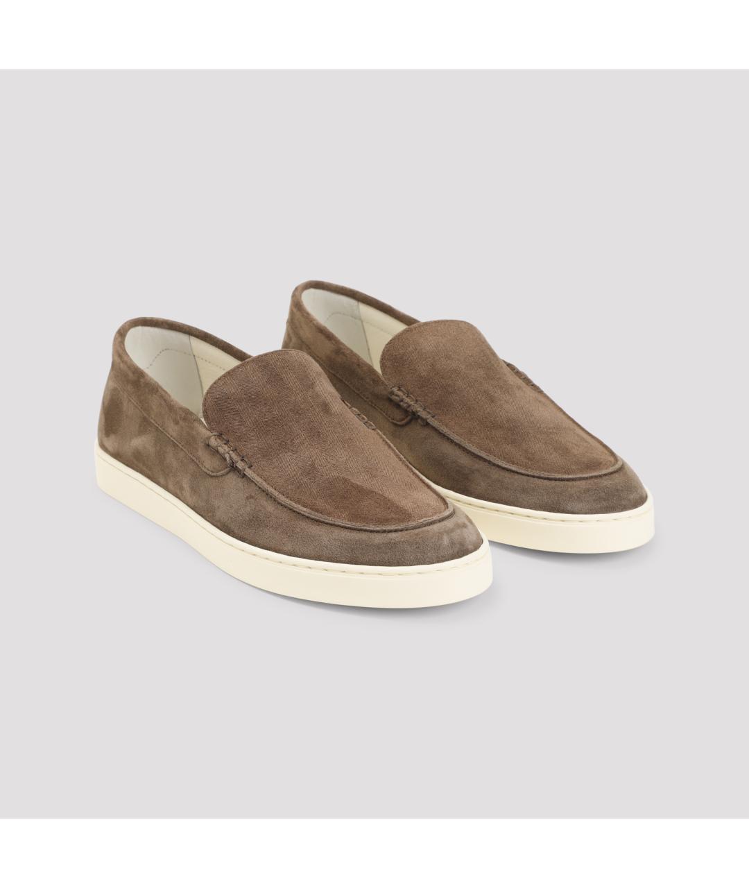 BRUNELLO CUCINELLI Коричневые кожаные эспадрильи, фото 4