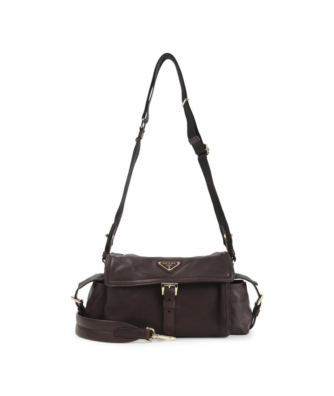 PRADA Коричневая кожаная сумка через плечо, фото 1