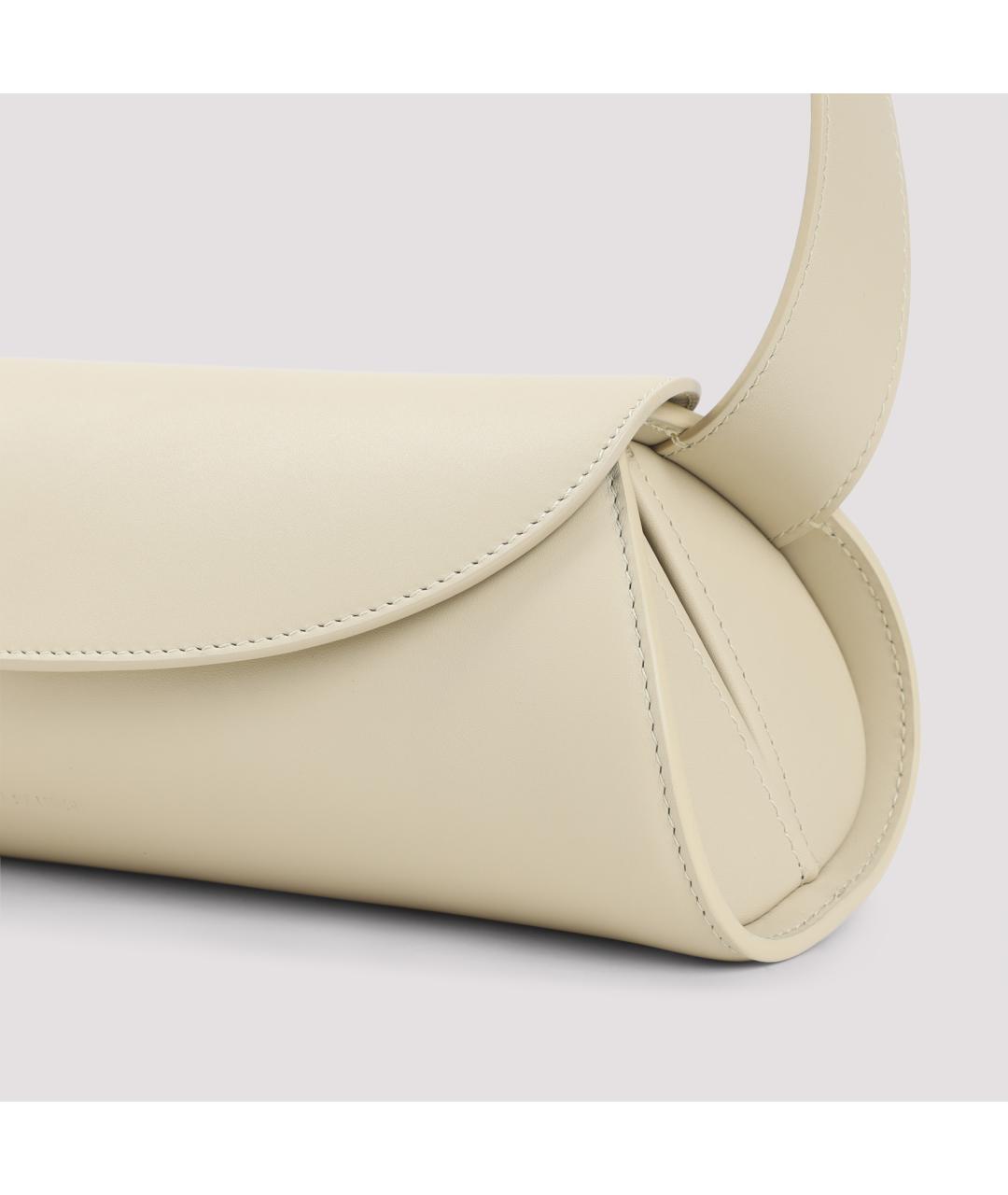 JIL SANDER Бежевая кожаная сумка на плечо, фото 4