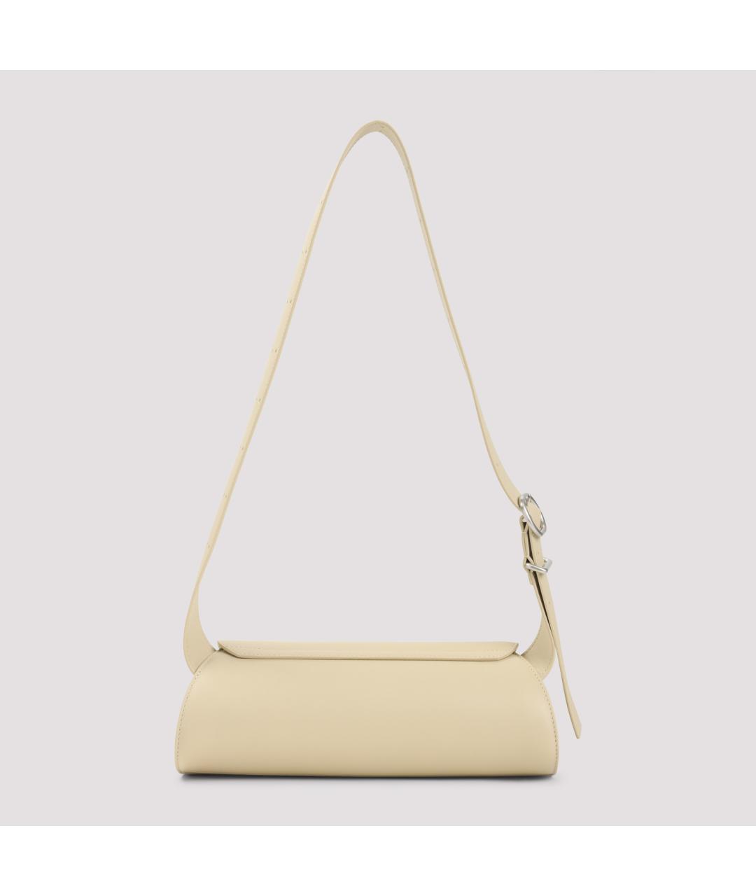 JIL SANDER Бежевая кожаная сумка на плечо, фото 3