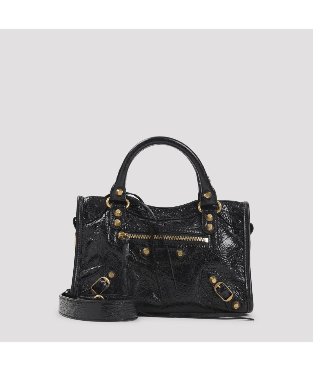 BALENCIAGA Черная кожаная сумка тоут, фото 2