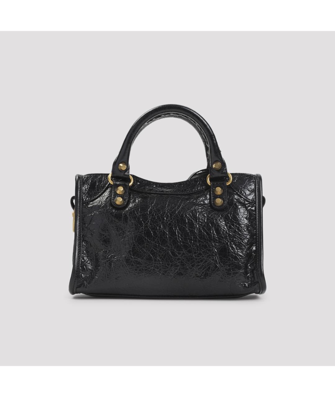 BALENCIAGA Черная кожаная сумка тоут, фото 4