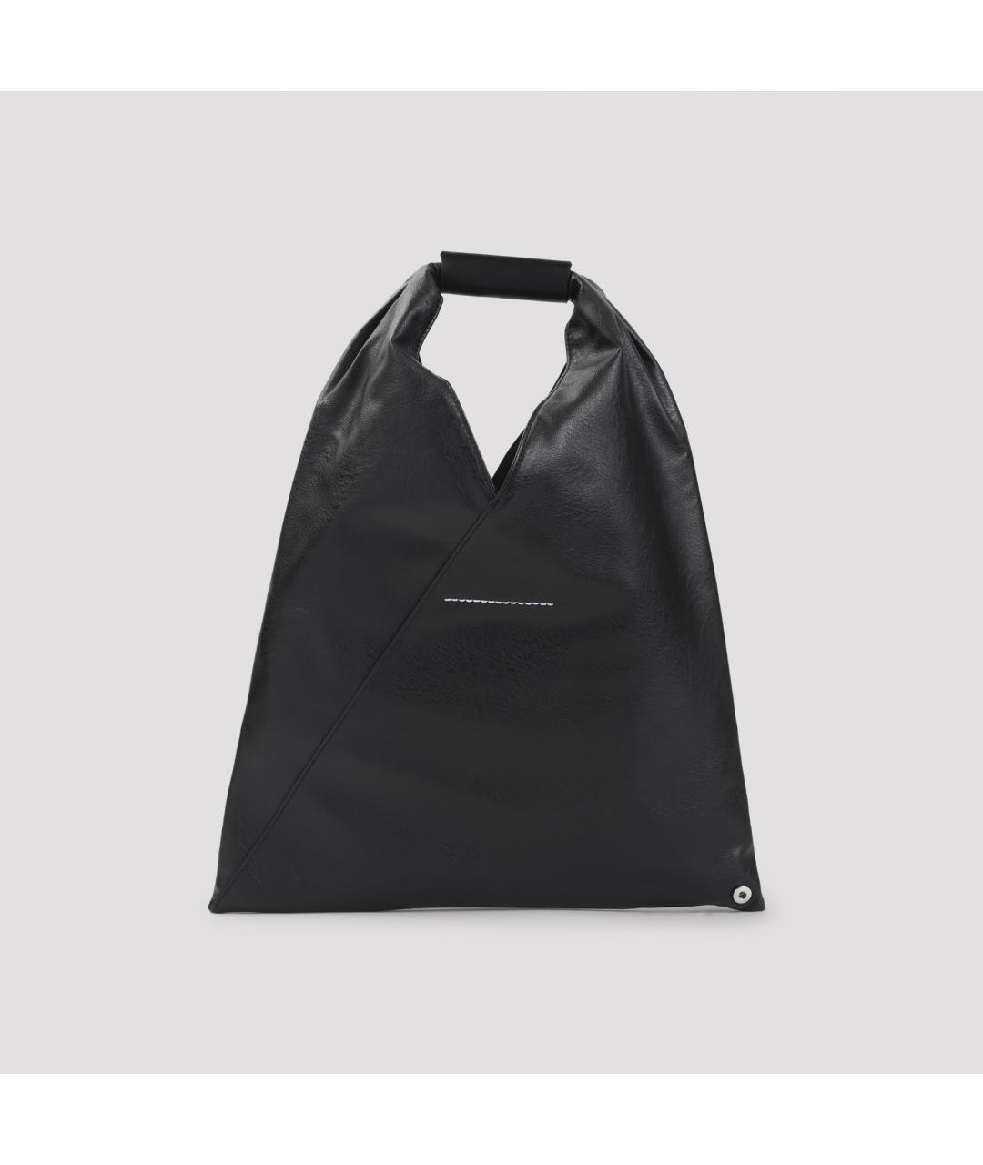 MM6 MAISON MARGIELA Черная сумка тоут из искусственной кожи, фото 3