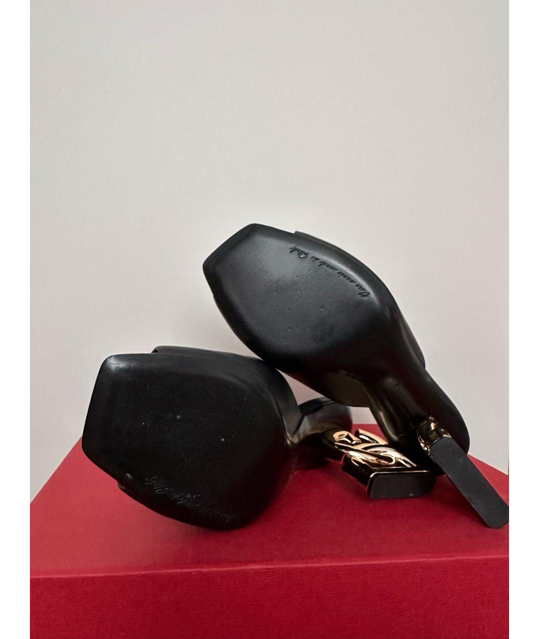 DOLCE&GABBANA Черные кожаные мюли, фото 7