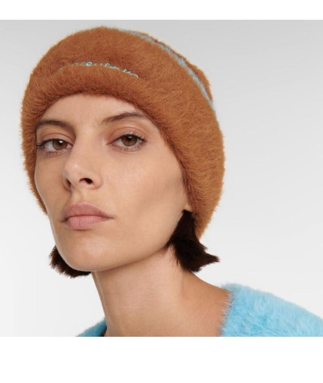 JACQUEMUS Коричневая шерстяная шапка, фото 4