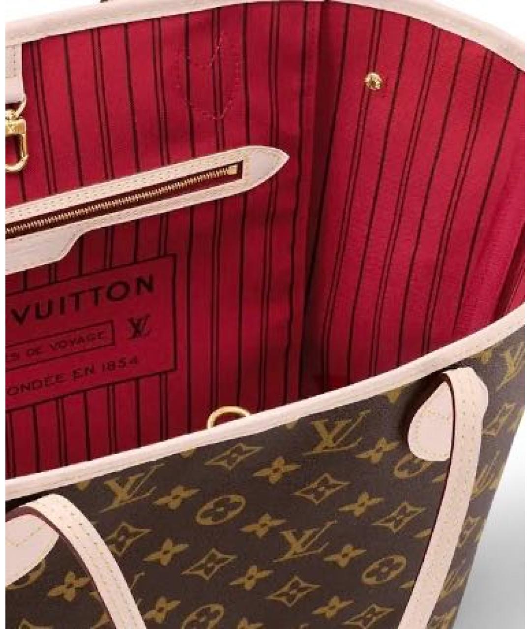 LOUIS VUITTON Коричневая кожаная сумка тоут, фото 2