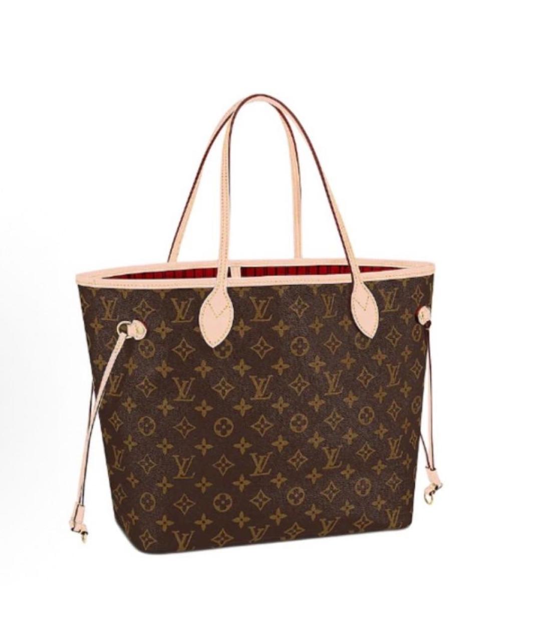 LOUIS VUITTON Коричневая кожаная сумка тоут, фото 3