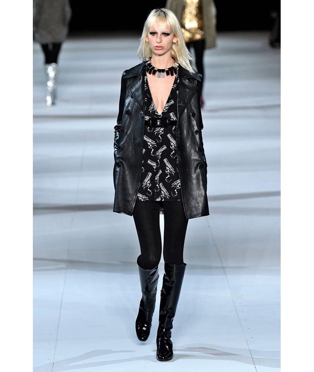 SAINT LAURENT Черное шелковое платье, фото 6