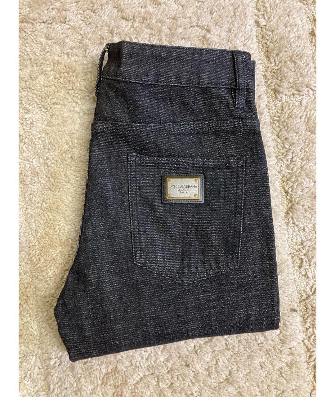 DOLCE&GABBANA Черные хлопко-эластановые прямые джинсы, фото 5