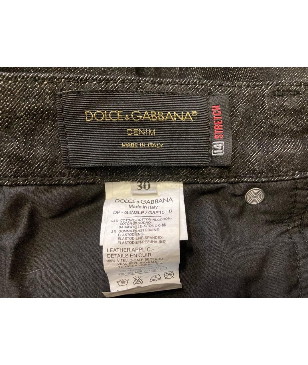 DOLCE&GABBANA Черные хлопко-эластановые прямые джинсы, фото 4