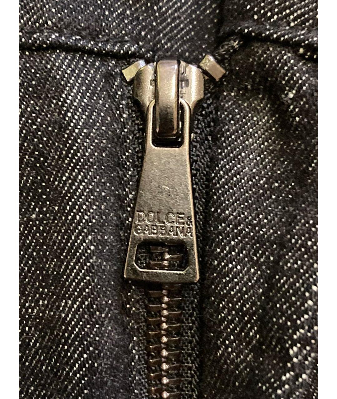 DOLCE&GABBANA Черные хлопко-эластановые прямые джинсы, фото 7