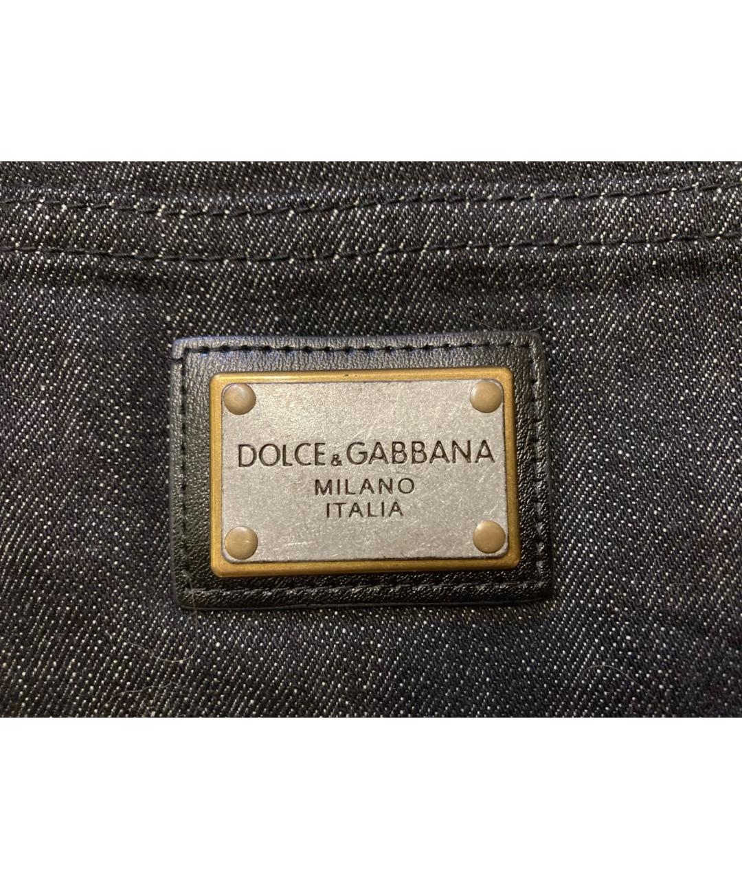 DOLCE&GABBANA Черные хлопко-эластановые прямые джинсы, фото 8