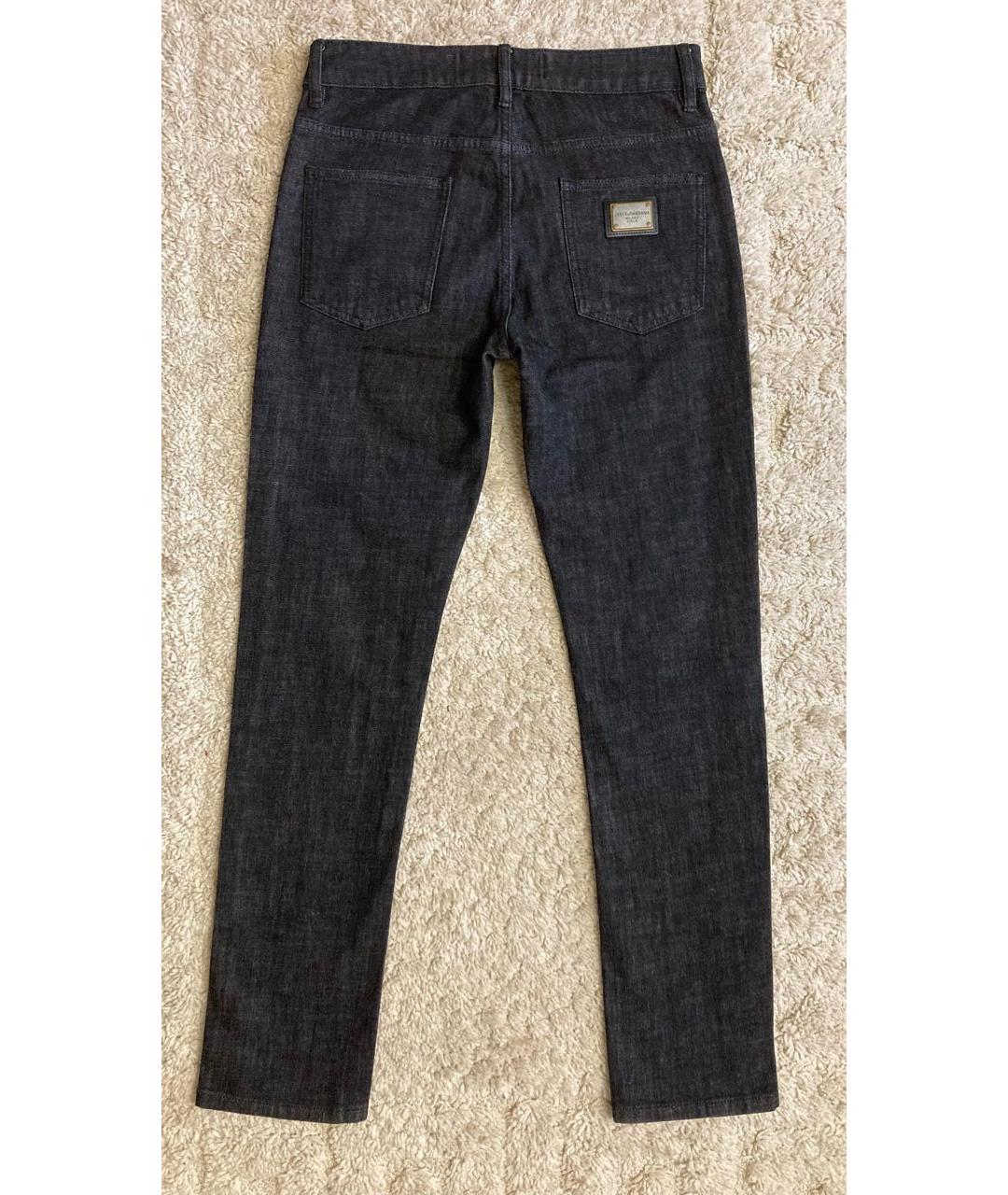 DOLCE&GABBANA Черные хлопко-эластановые прямые джинсы, фото 2