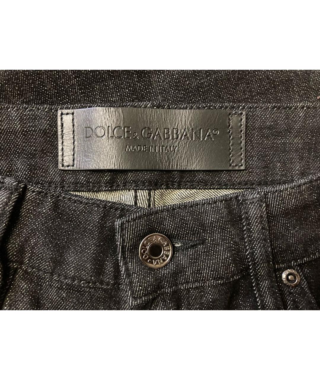 DOLCE&GABBANA Черные хлопко-эластановые прямые джинсы, фото 3