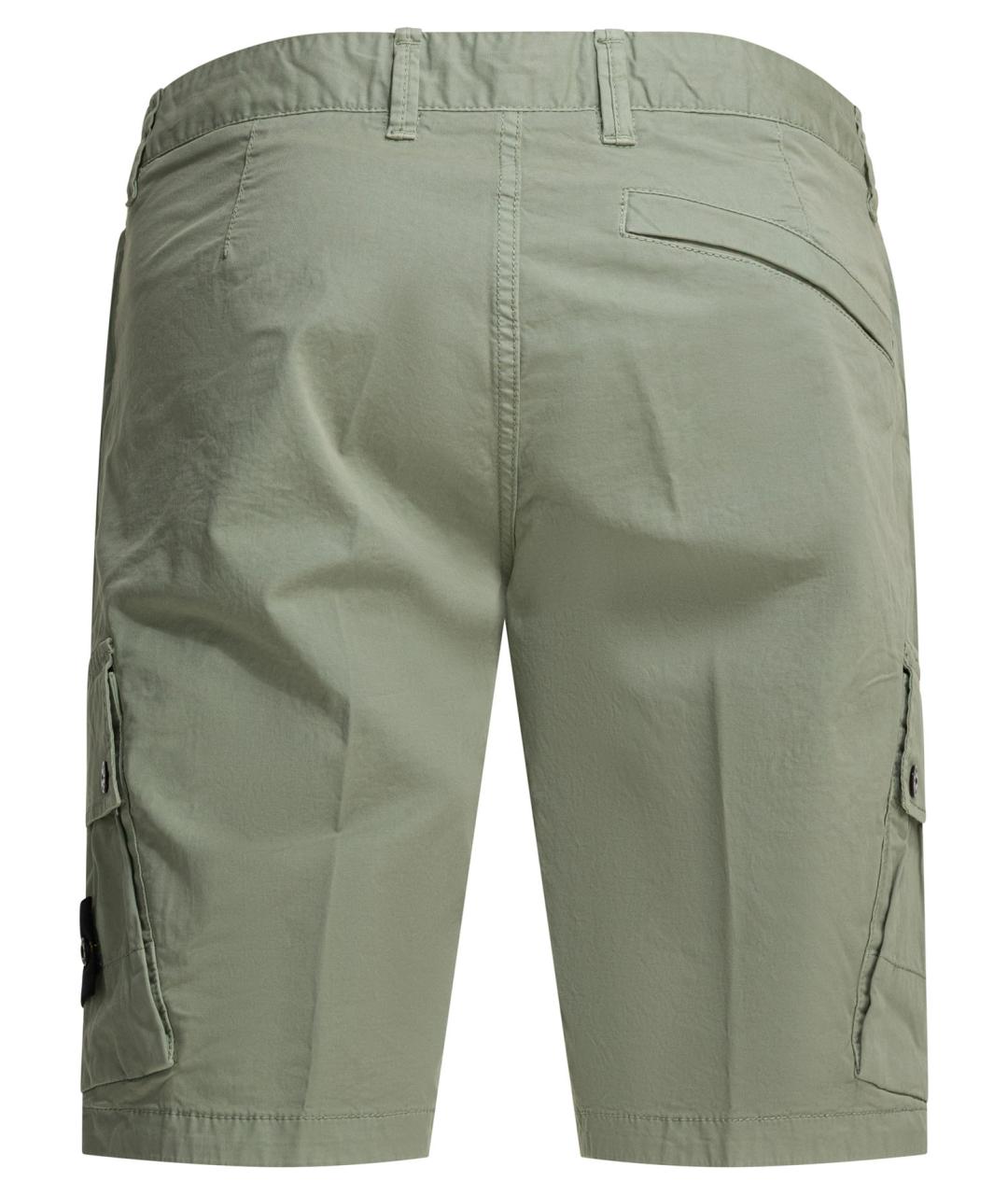 STONE ISLAND Зеленые хлопковые шорты, фото 2