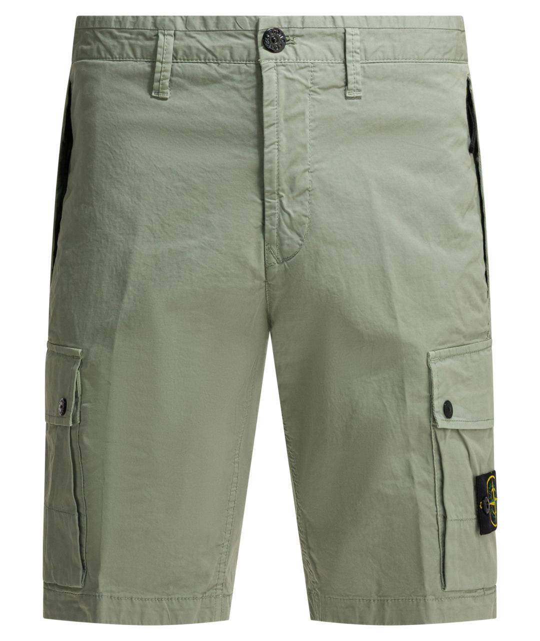 STONE ISLAND Зеленые хлопковые шорты, фото 1