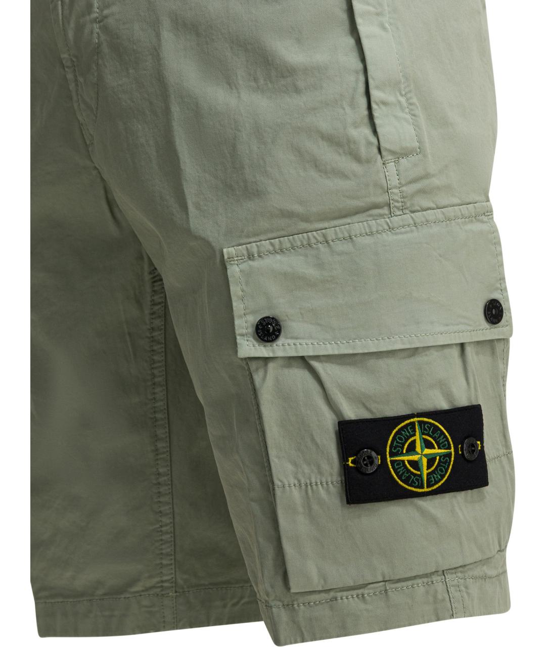 STONE ISLAND Зеленые хлопковые шорты, фото 4