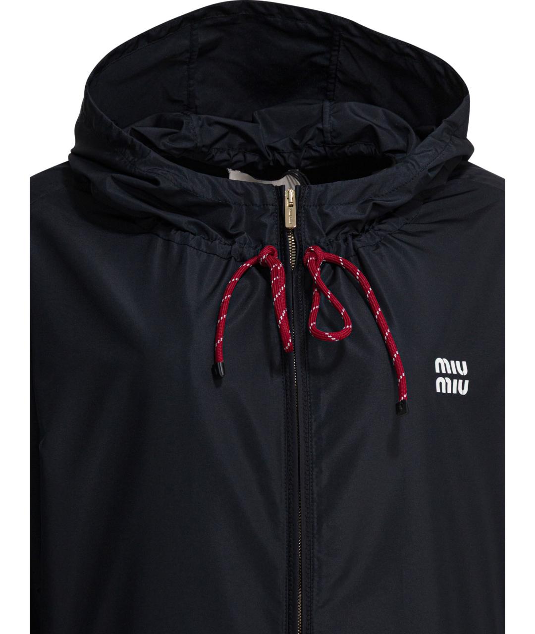 MIU MIU Синяя полиэстеровая куртка, фото 3