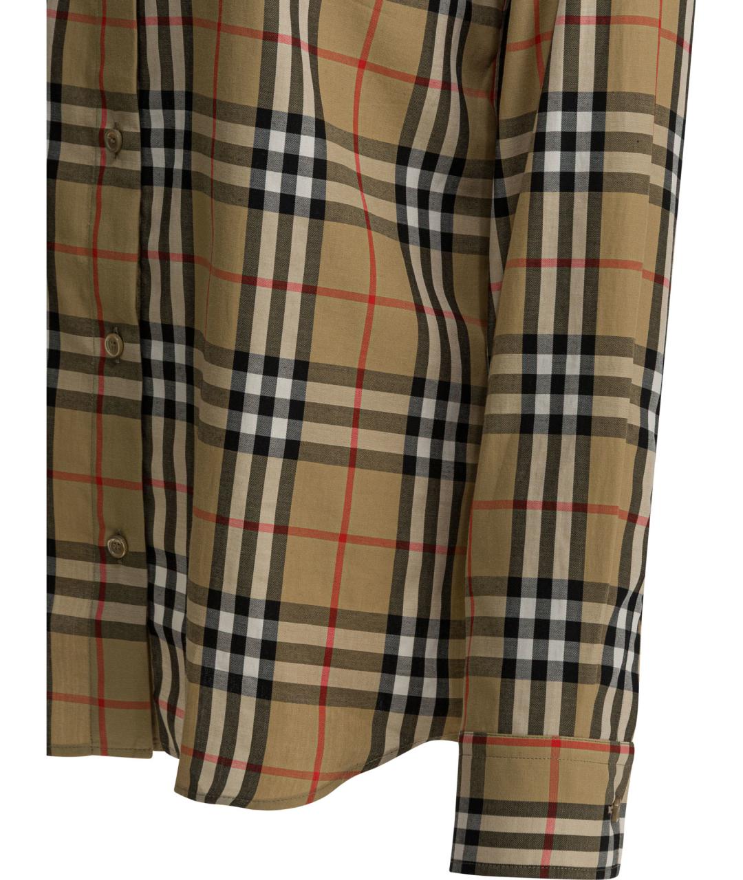 BURBERRY Бежевая хлопковая рубашка, фото 4