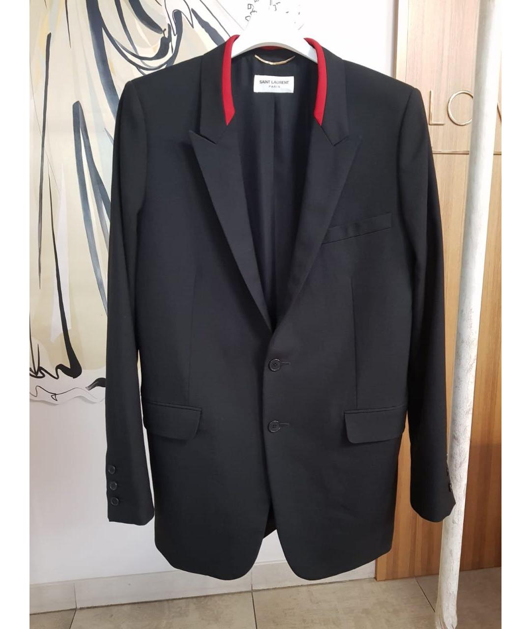 SAINT LAURENT Черный шерстяной жакет/пиджак, фото 9