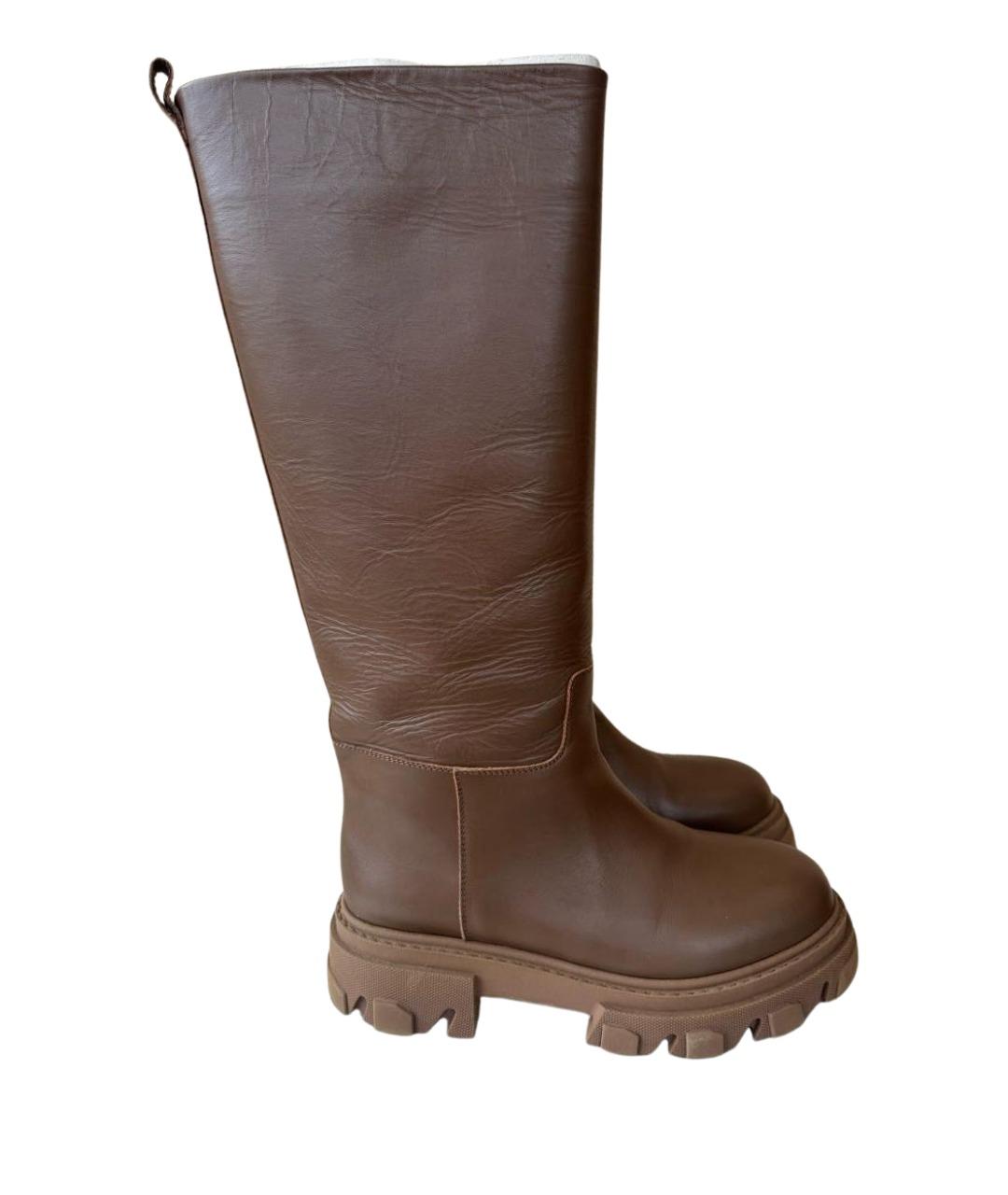 GIA COUTURE Коричневые кожаные сапоги, фото 1