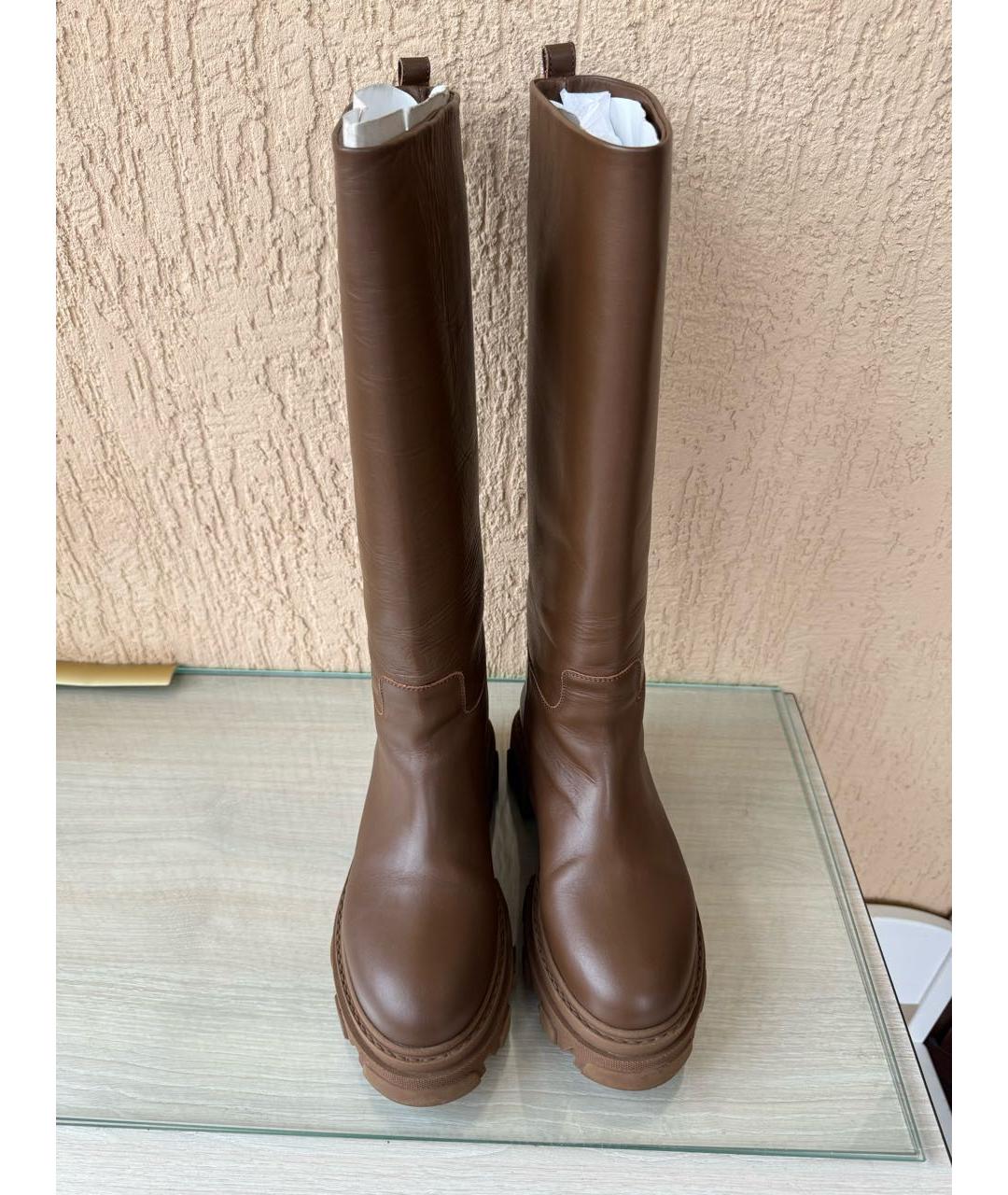 GIA COUTURE Коричневые кожаные сапоги, фото 2