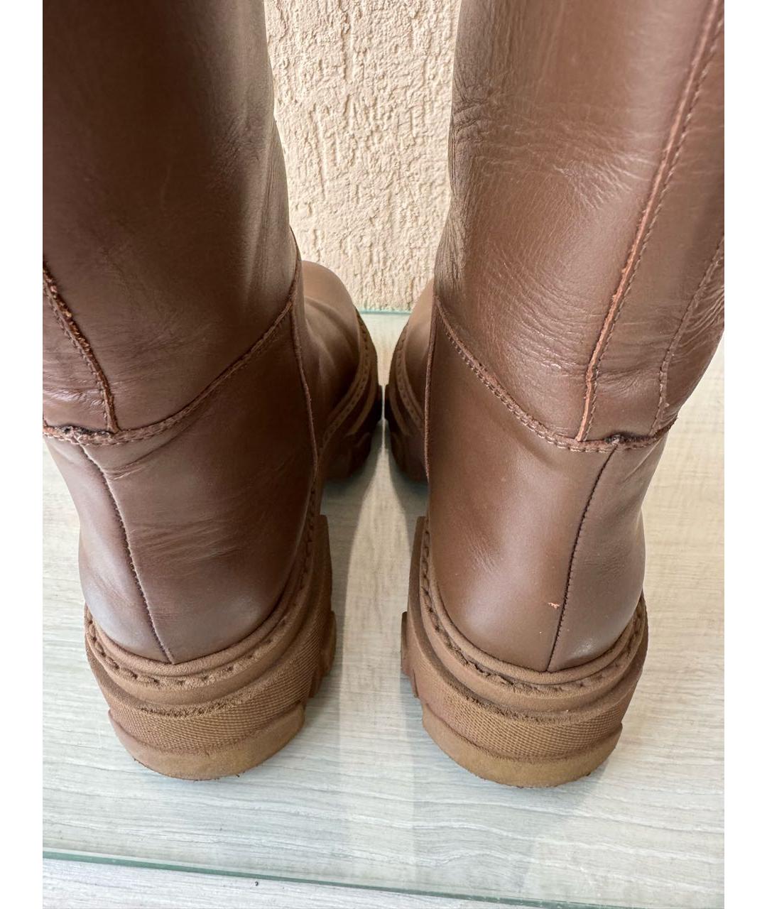 GIA COUTURE Коричневые кожаные сапоги, фото 5
