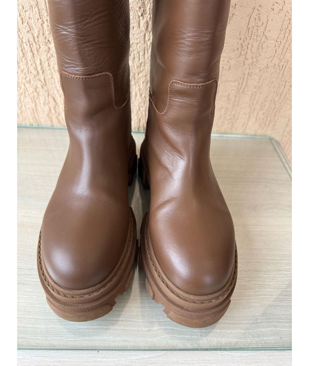 GIA COUTURE Коричневые кожаные сапоги, фото 3