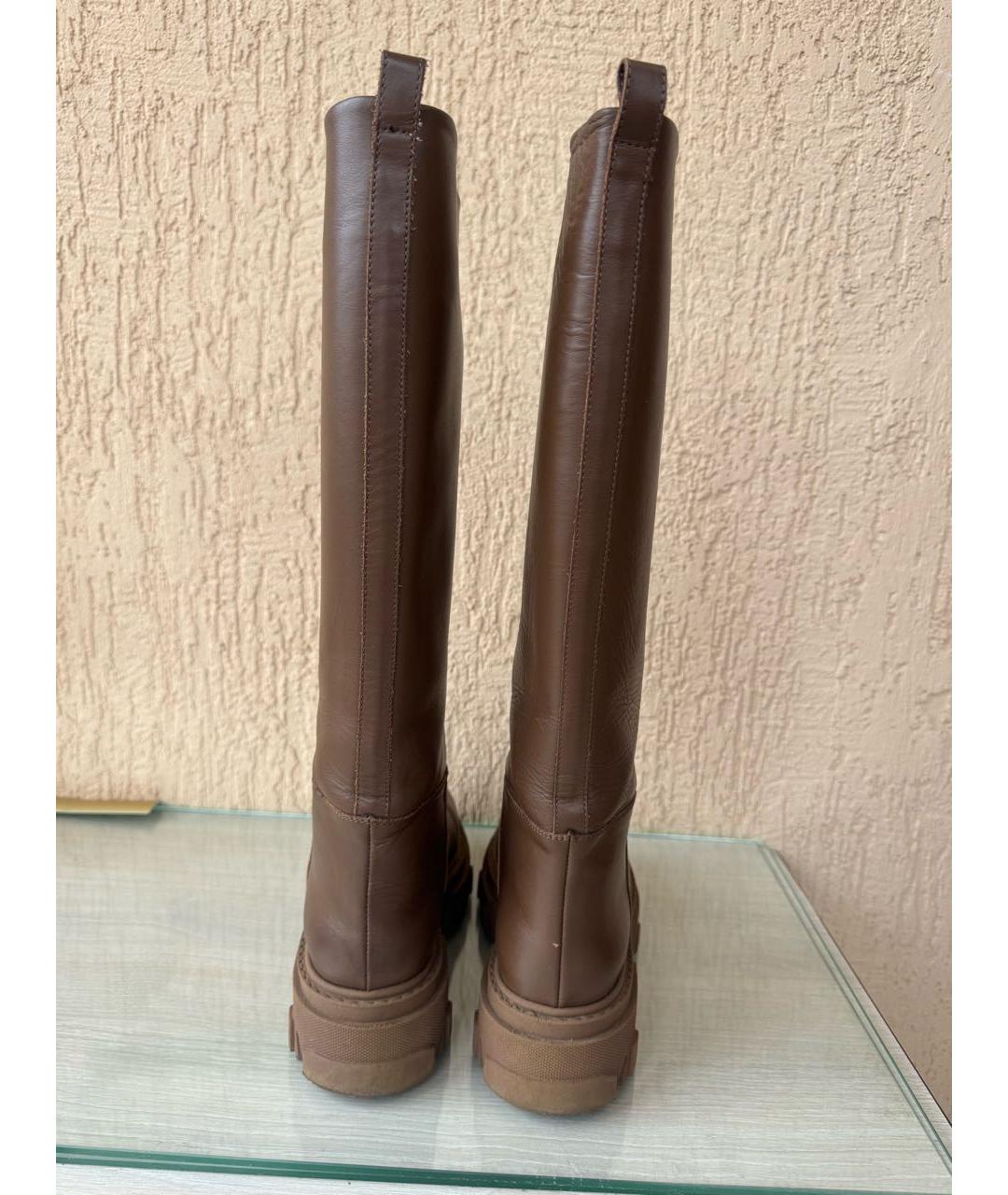 GIA COUTURE Коричневые кожаные сапоги, фото 4