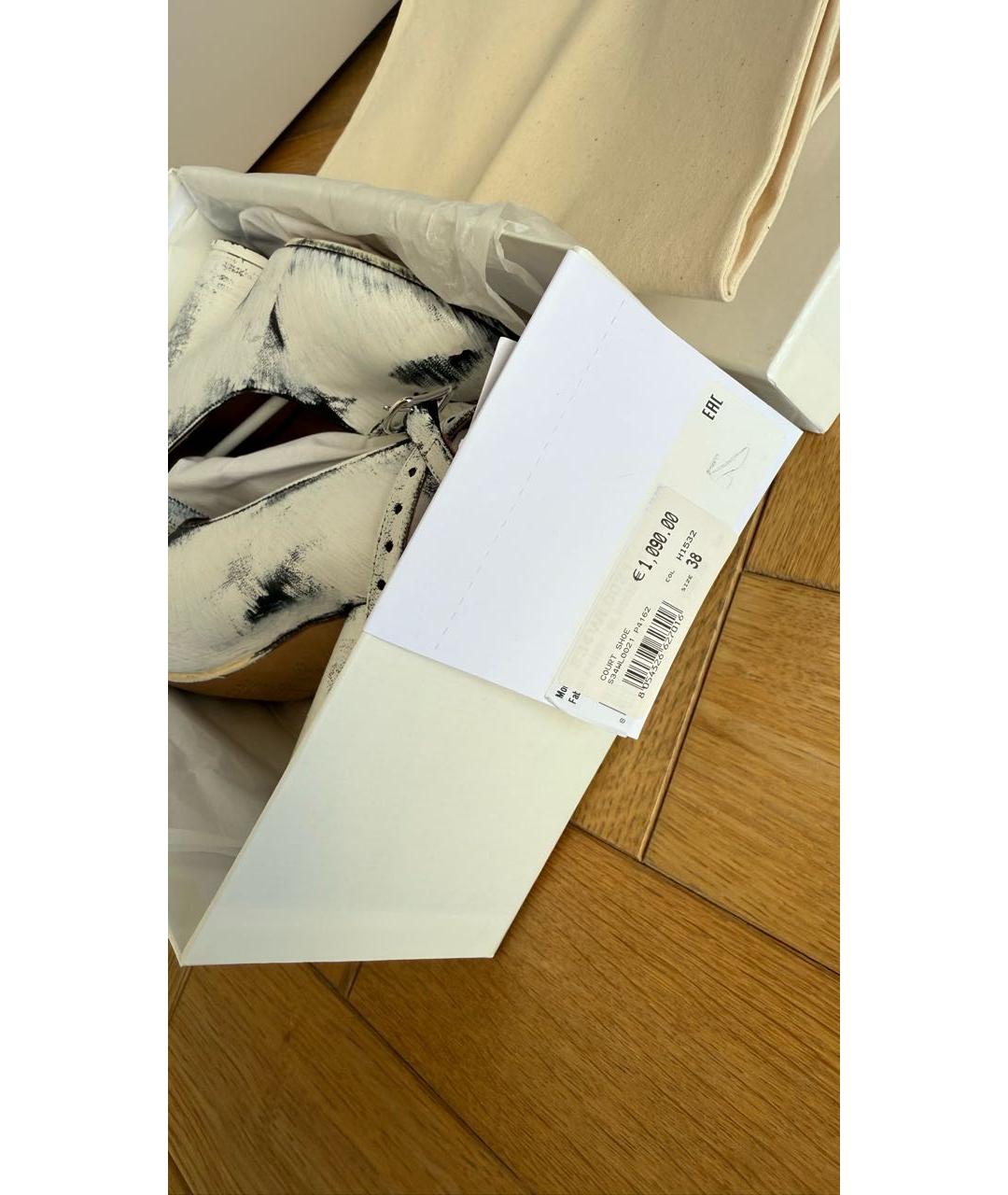 MAISON MARGIELA Белые кожаные туфли, фото 6