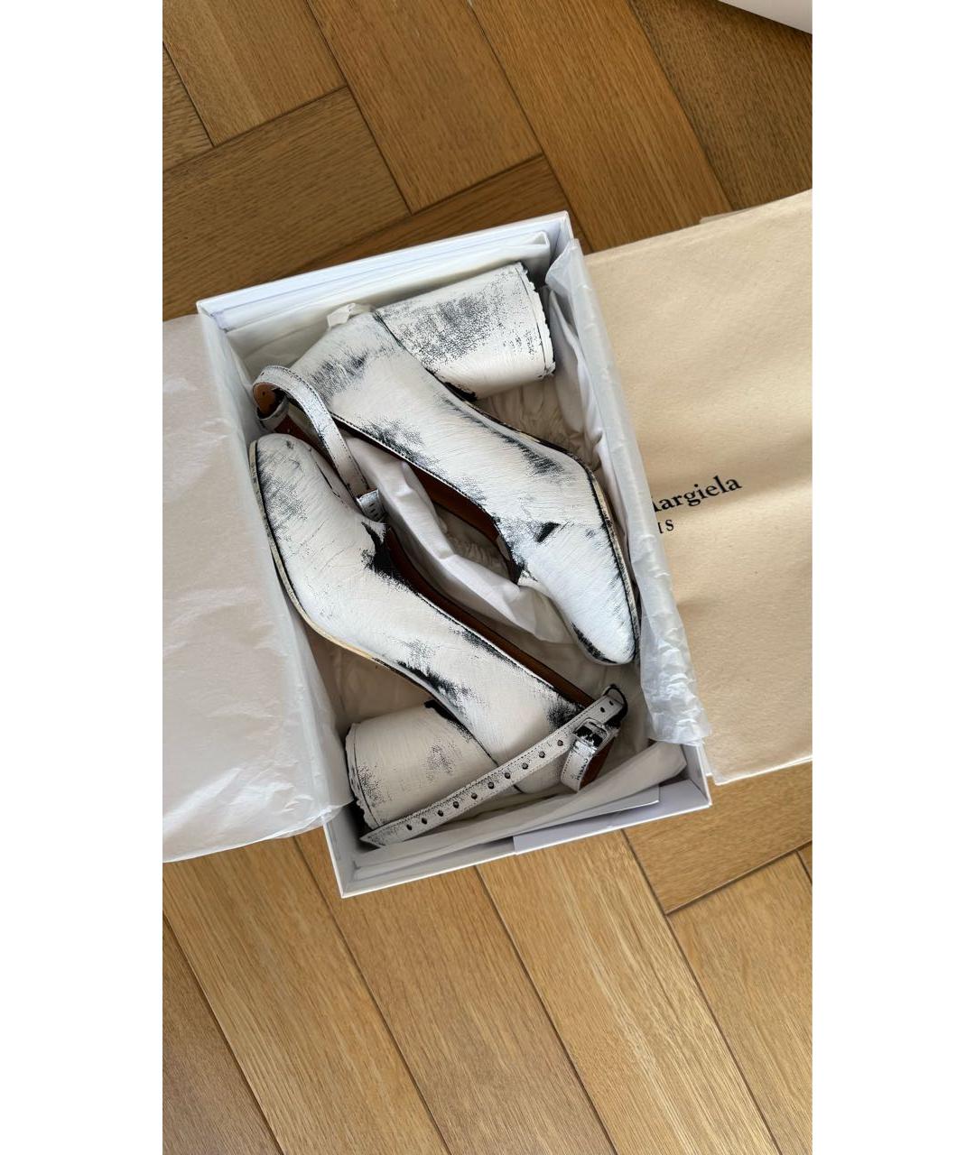 MAISON MARGIELA Белые кожаные туфли, фото 5